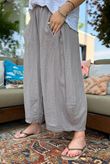Sandbar Linen Blend Barrel Culotte Pant Mocha